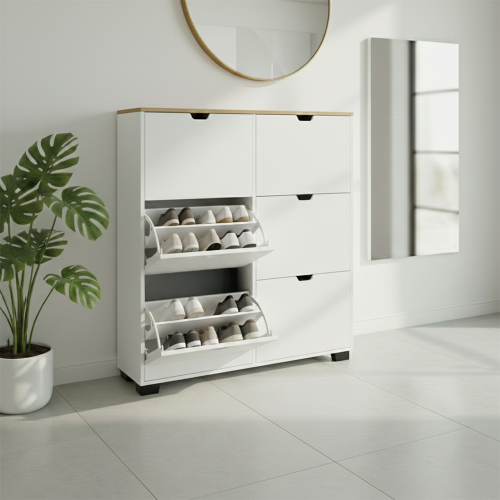 Meuble à chaussures en MDF de haute qualité 30 paires 6 portes